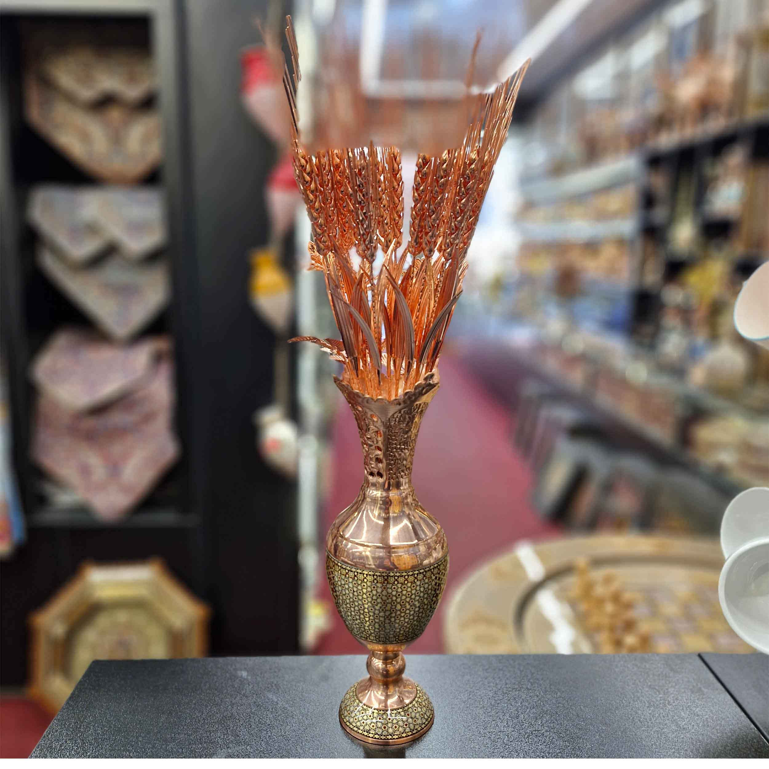 Fleur en Cuivre Décorative avec Design Blé – Symbolisme et Art Floral pour Décoration de Maison (x6)