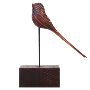 Figurine décorative d’oiseau en bois – Artisanat naturel adapté à la décoration intérieure