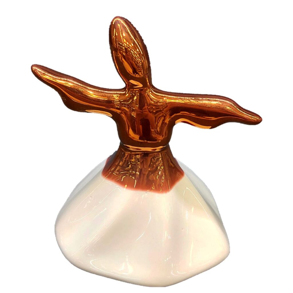 Sculpture en céramique élégante de danse Sama - Artisanat et beauté spirituelle