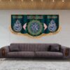 Drapeau islamique élégant avec le nom de Ali ibn Musa al-Ridha (A.S.) – hommage à un héritage divin