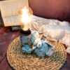 Lampe de bureau artistique en forme d’éléphant bleu – éclairage unique et créatif pour votre espace de travail