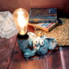 Lampe de bureau artistique en forme d’éléphant bleu – éclairage unique et créatif pour votre espace de travail