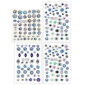 Autocollants pour ongles Mauvais Œil – Designs tendance pour la force, la protection et le style (pack de 4)