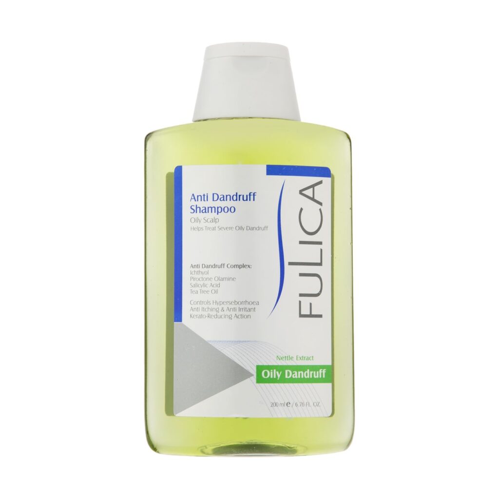 Shampooing antipelliculaire, anti-démangeaisons et anti-inflammatoire du cuir chevelu Follica, adapté aux pellicules des cheveux gras 200 ml.