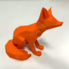 Figurine géométrique de renard cubisme - Art moderne fait main