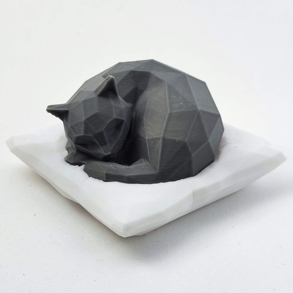 Figurine géométrique de chat noir dormant cubisme - Art moderne pour les amoureux des chats