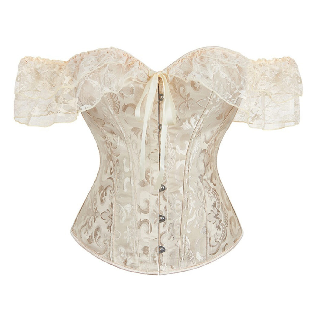 Bustier corset – Parfait pour une fête avec design floral en Milky