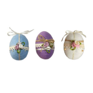 Œufs peints pour Nowruz avec motif floral (lot de 3)