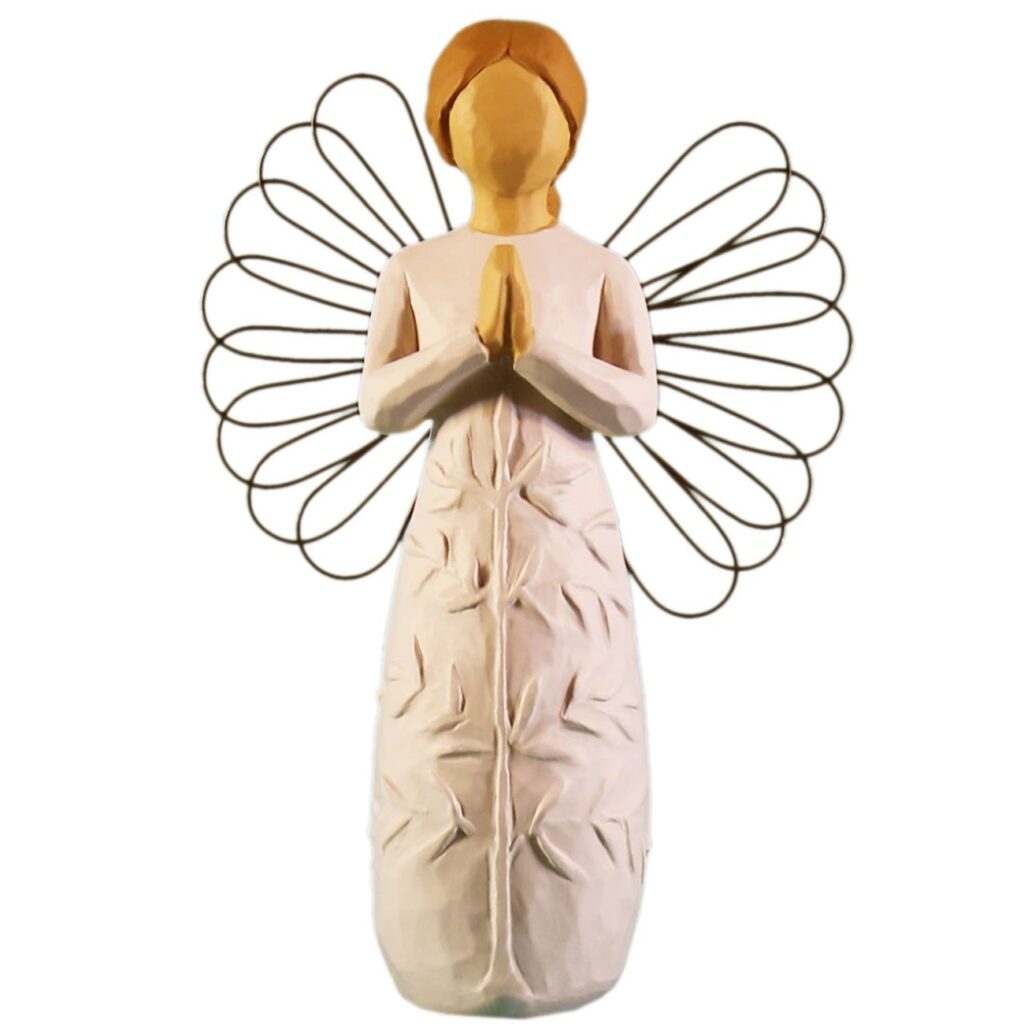 Figurine artisanale d'ange avec ailes en fil - Symbole de paix et de sérénité
