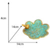 Porte-encens en poterie artisanale – Motif oiseaux et fleurs en turquoise