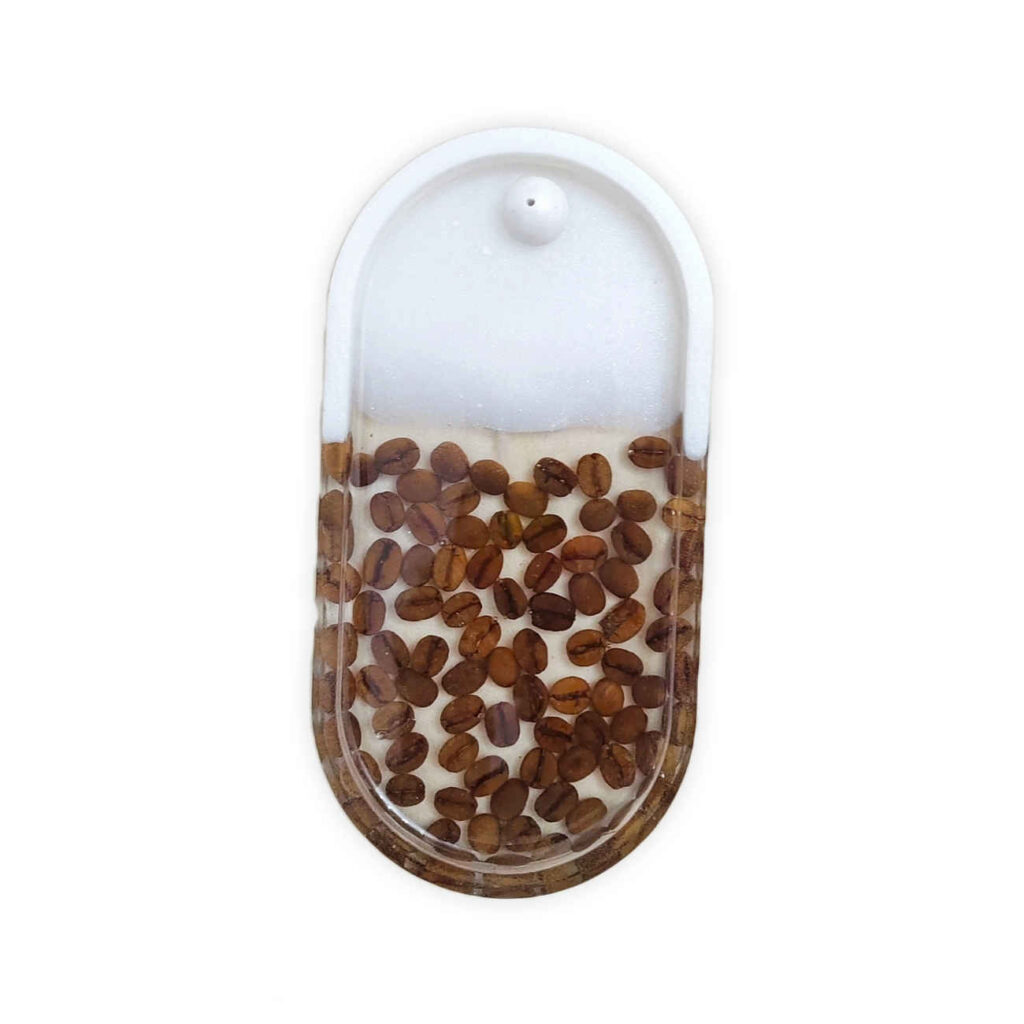 Porte-encens en résine artisanale – Design café, idéal pour zen, relaxation et style