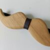 Nœud Papillon en Bois Artisan – Design Moustache, Nœud Papillon Élégant et Sportif pour Garçons