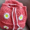 Sac au Crochet Fait Main Motif Floral pour Enfants en Rose – Élégant et Mignon