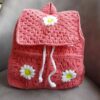 Sac au Crochet Fait Main Motif Floral pour Enfants en Rose – Élégant et Mignon