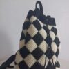 Sac au Crochet Fait Main au Style Tunisien Noir et Blanc – Accessoire Personnalisé Parfait