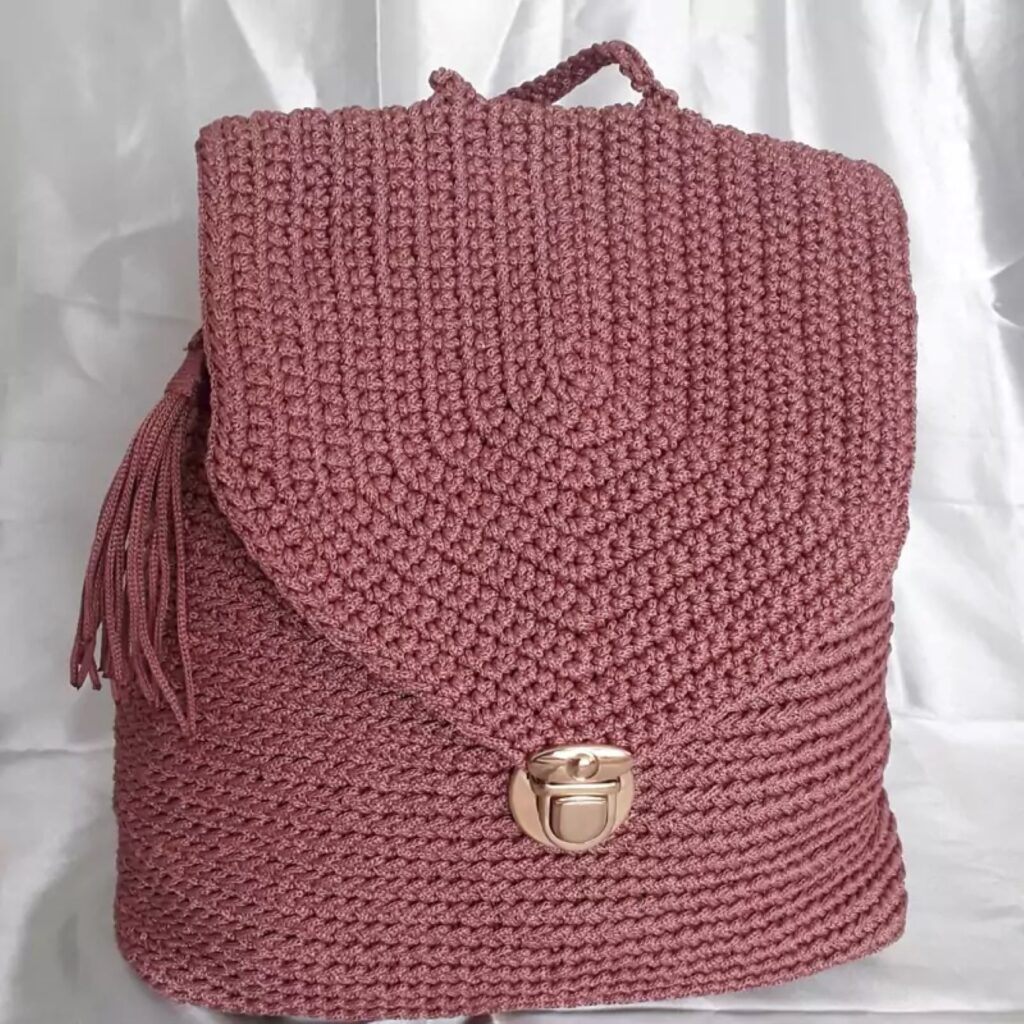 Sac au Crochet Fait Main – En Pêche – Design Fonctionnel et Stylé
