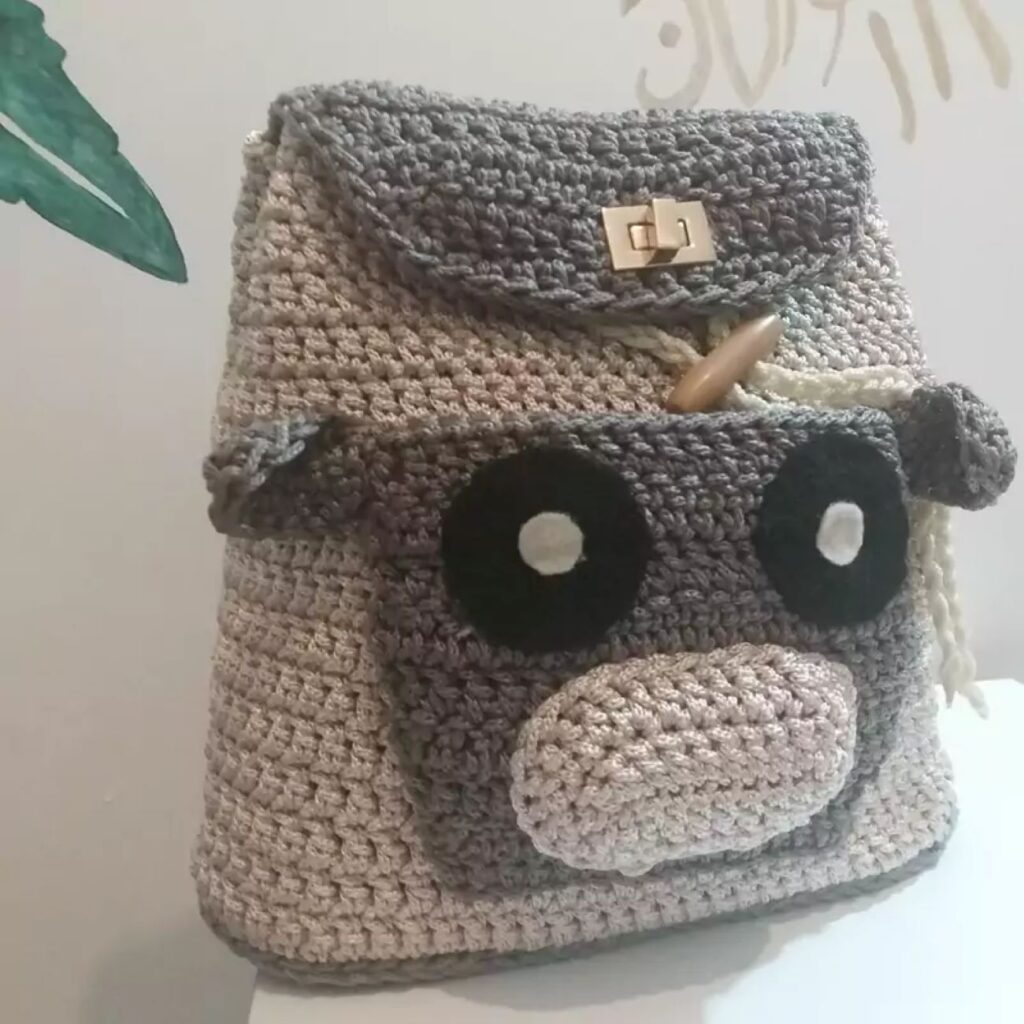 Sac à Dos au Crochet Fait Main pour Enfants avec Design de Dessin Animé – Mignon et Stylé