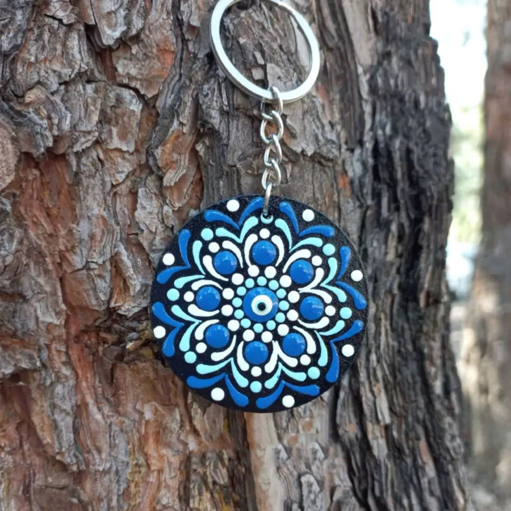 Porte-clés Œil Protecteur Fait Main – Porte-bonheur pour Protection et Énergie Positive