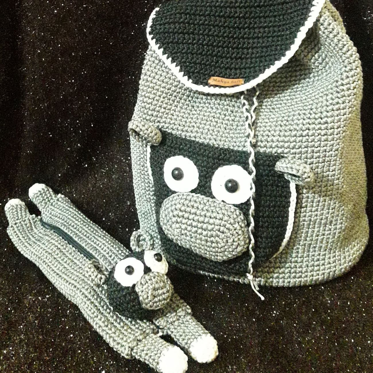 Sac à Dos Tricoté à la Main avec Trousse Coordinée – Mignon et Fonctionnel