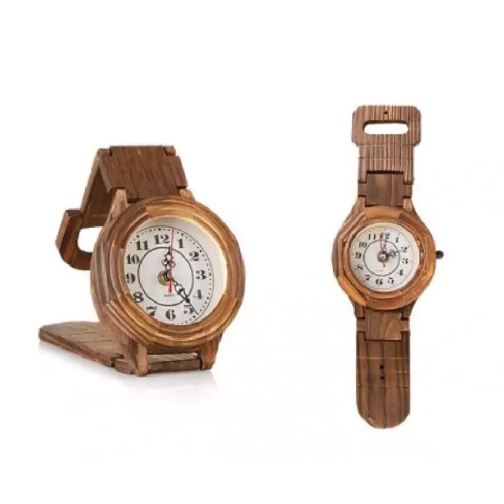 Horloge de Bureau en Bois Fait Main - Mélange de Savoir-Faire et de Design Classique