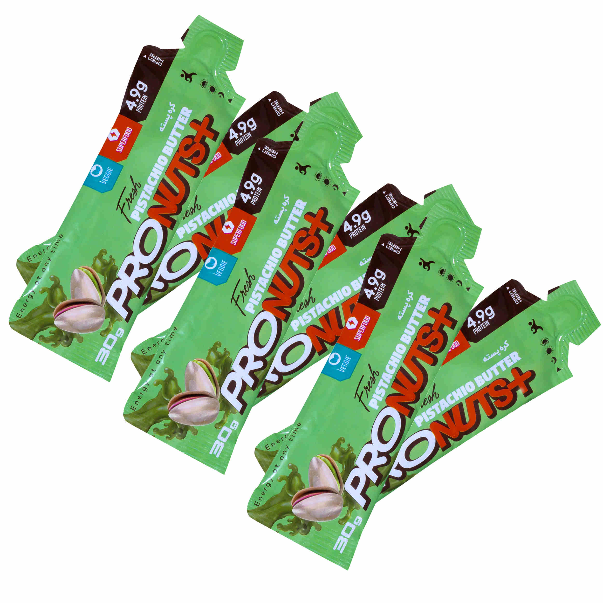 Beurre de pistache iranien en portions individuelles – Riche en protéines, 30 g (10 unités)