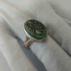 Bague en argent Agate Islamique pour homme avec pierre verte et design Hasbi Allah