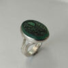 Bague en argent Agate Islamique pour homme avec pierre verte et design Hasbi Allah