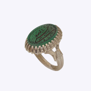 Bague en argent pour homme avec Agate gravée – Design Hasbi Allah