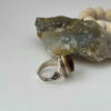 Bague en argent Agate yéménite islamique pour hommes avec pierre rouge et design Ya Ali