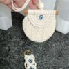 Ensemble Porte-clés et Décoration de Rétroviseur Macramé avec Motif Œil Protecteur