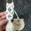 Ensemble Porte-clés et Décoration de Rétroviseur Macramé avec Motif Œil Protecteur