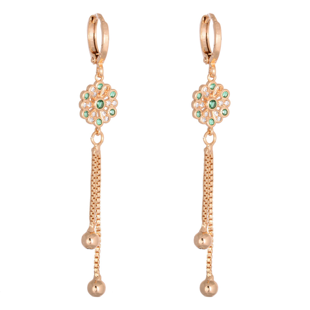 Boucles d'oreilles légères pendantes avec design de fleurs pour femmes