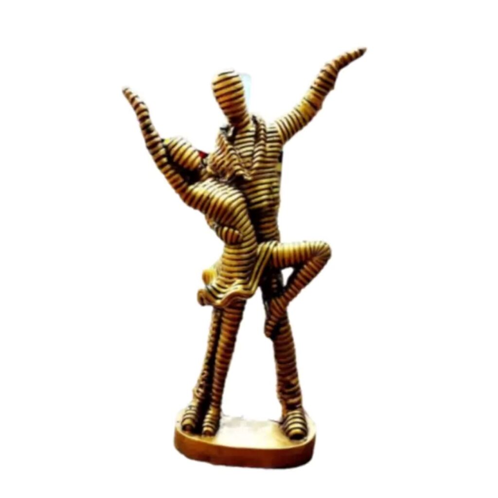 Sculpture de danseur momie en or et argent - Chef-d'œuvre artistique exquis pour la décoration intérieure