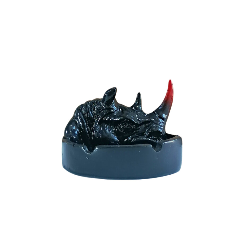 Cendrier fantaisie – Décor créatif en béton pour fumeurs, design rhinocéros