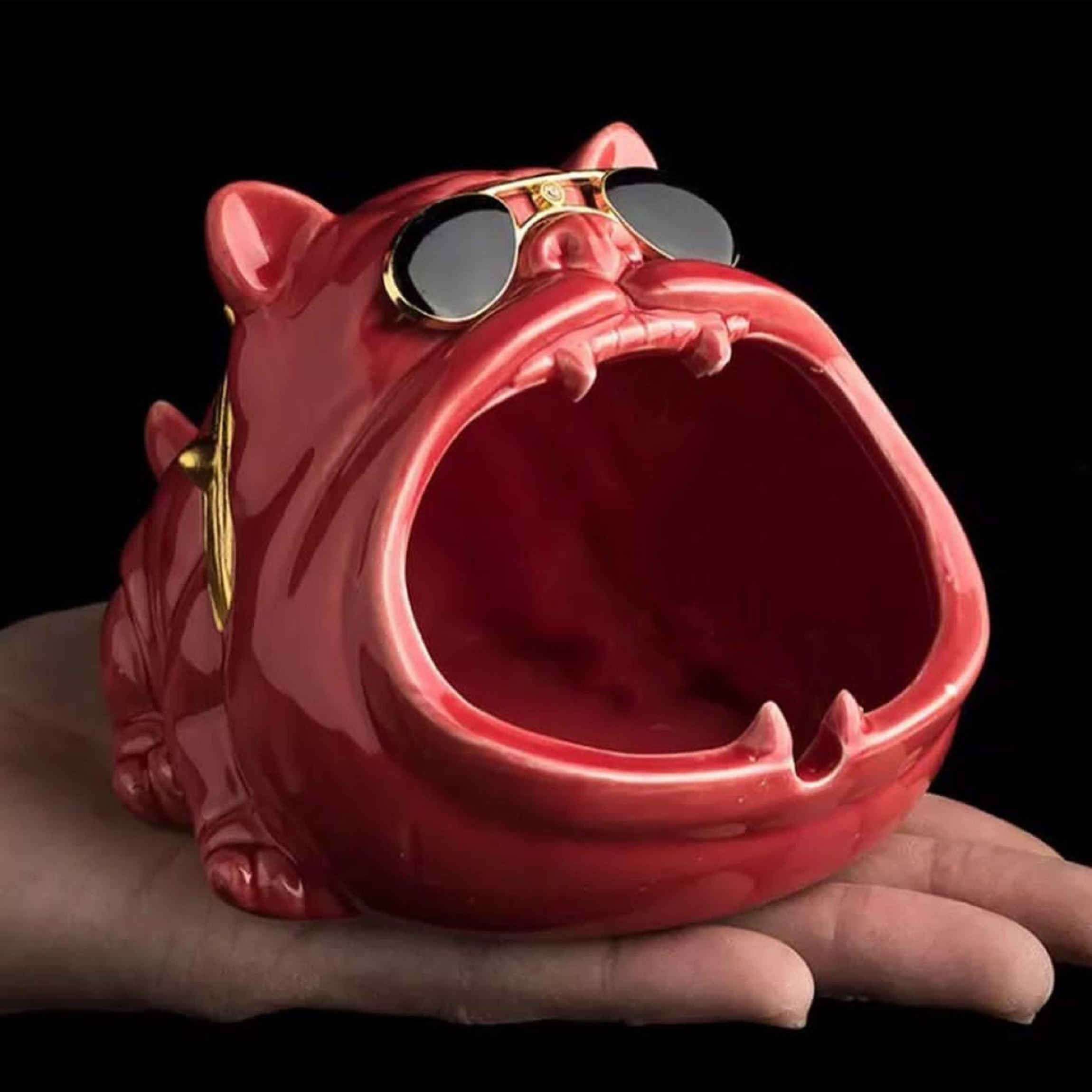 Cendrier fantaisie – Cadeau parfait pour fumeur avec design de chien à bouche ouverte