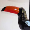 Lampe de table fantaisie – design toucan fait main avec abat-jour en tissu pour une ambiance chaleureuse