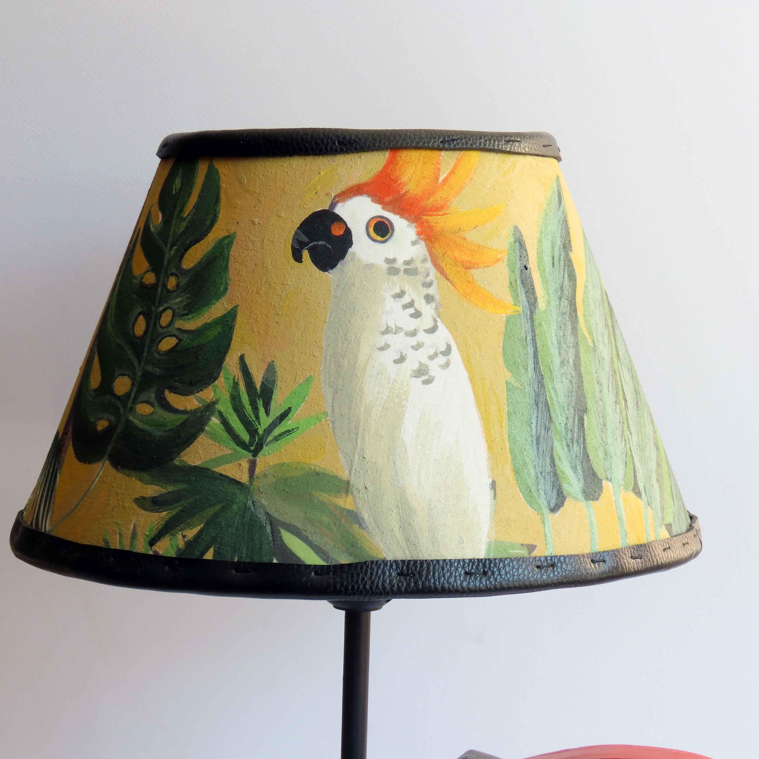Lampe de table fantaisie – design toucan fait main avec abat-jour en tissu pour une ambiance chaleureuse