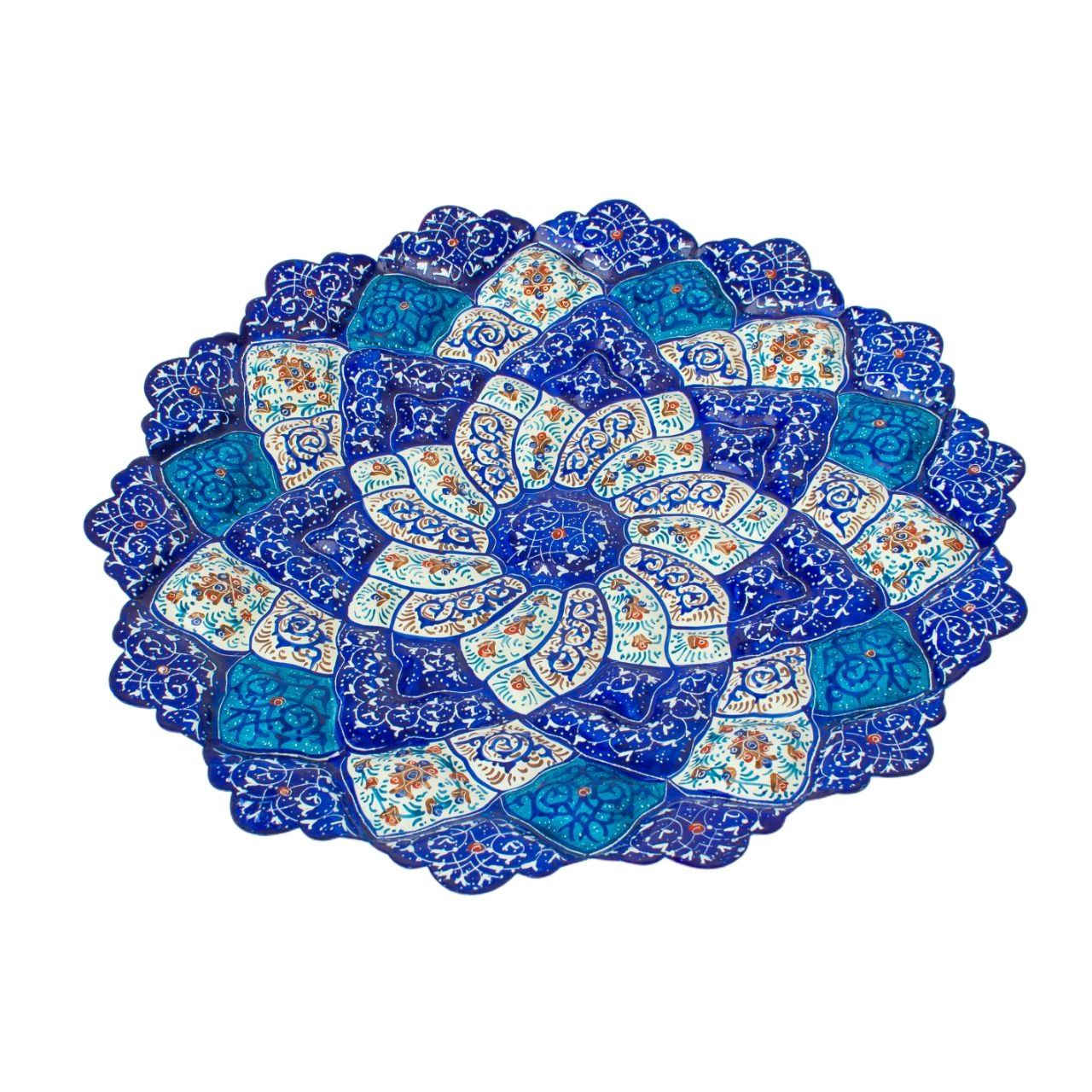 Assiette décorative en cuivre Minakari persan – Une pièce unique du patrimoine artistique