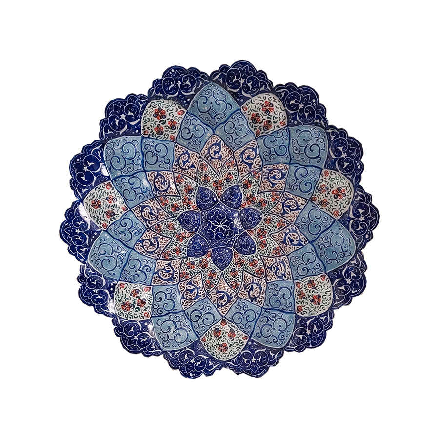 Assiette décorative en cuivre Minakari persan – Peinte à la main, un chef-d'œuvre intemporel