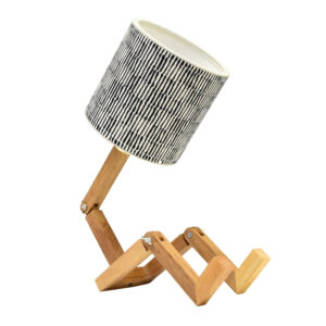 Lampe de table robot – Avec motif rayé, fabriquée à la main