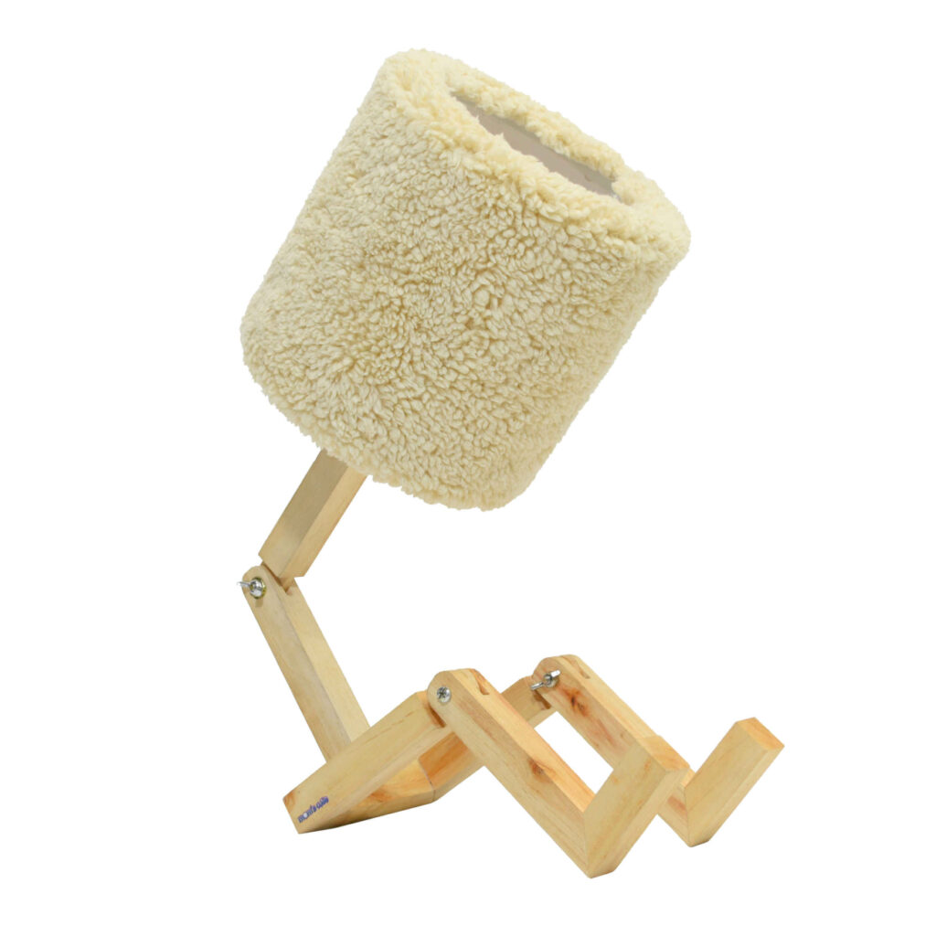 Lampe de table robot – Avec motif de teddy, fabriquée à la main