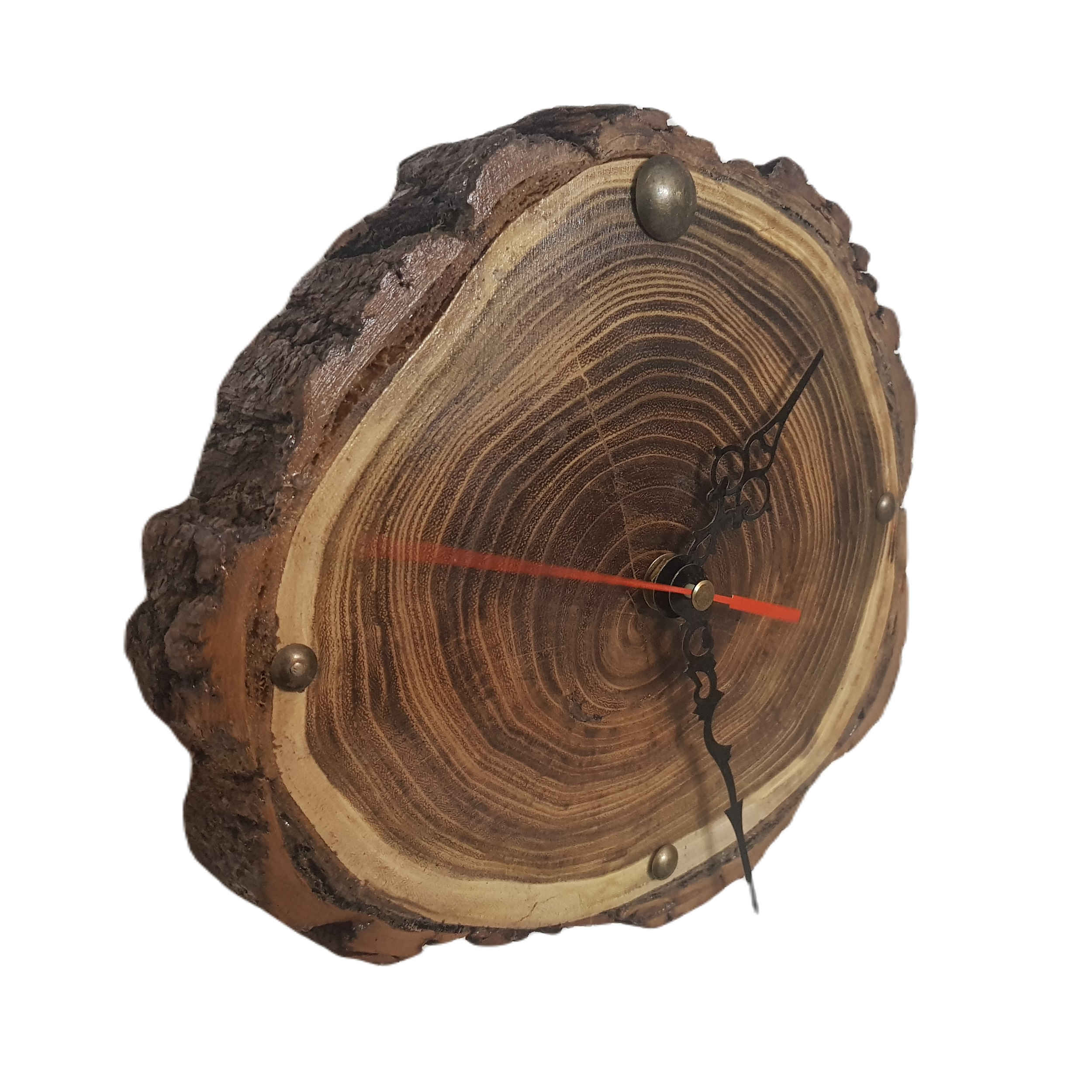 Horloge Murale Analogique en Bois Rustique – Décoration Artisanale pour la Maison