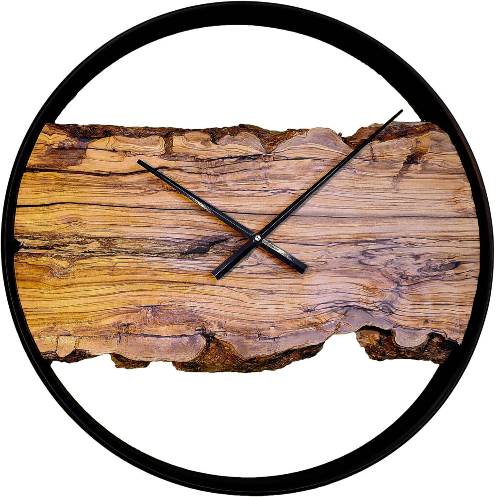 Horloge Murale en Bois Rustique Artisanale Écologique pour Toute Pièce