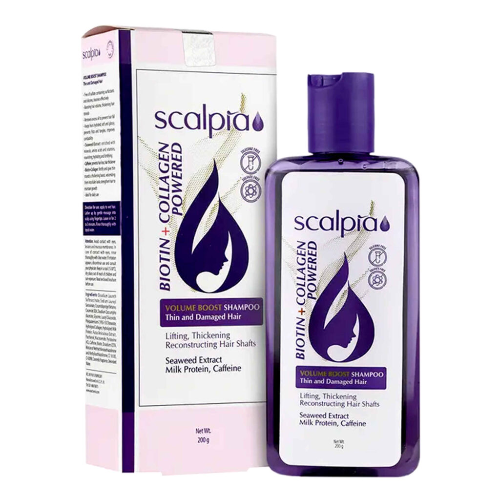 Scalpia Shampooing Volumisant avec Biotine & Collagène pour Cheveux Fins et Abîmés (Pack de 2)