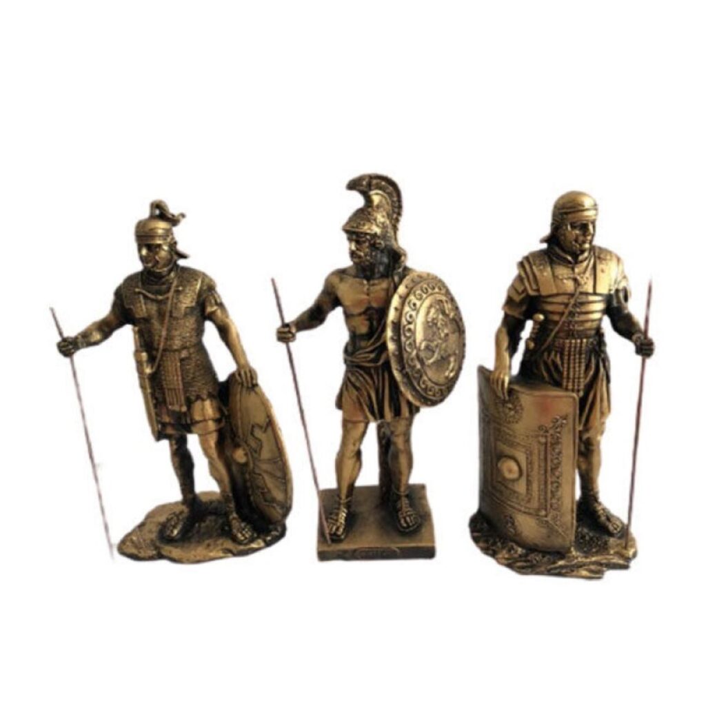 Lot de 3 statues de soldats romains – Qualité supérieure, idéal pour la décoration et la collection