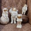 Ensemble de 4 figurines décoratives d'astronautes - Pour une décoration intérieure stellaire