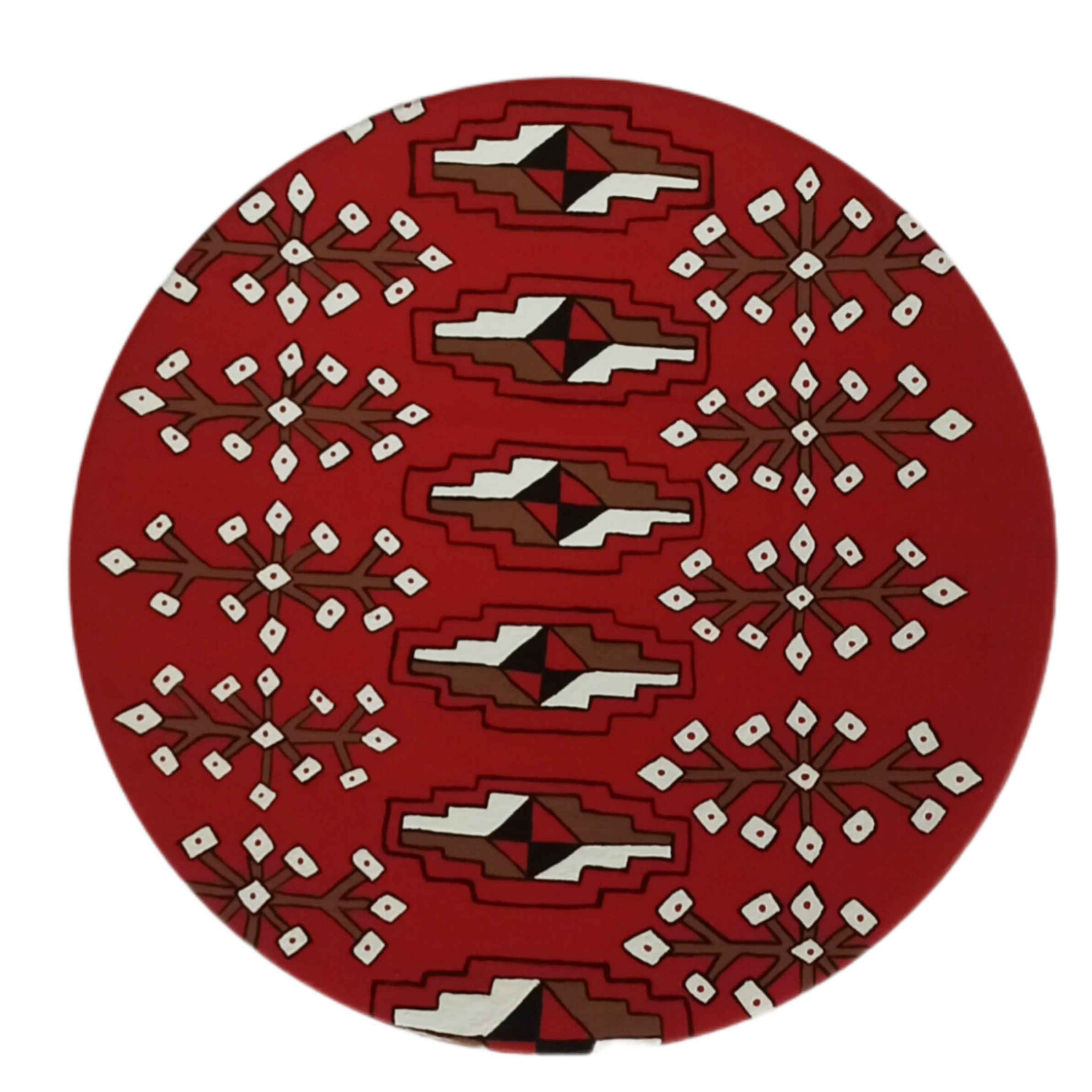 Ensemble de 5 Assiettes Décoratives en Céramique Peintes à la Main Motif Géométrique Persan