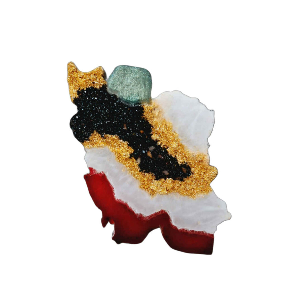 Broche en acier pour femme avec Design Carte de l'Iran