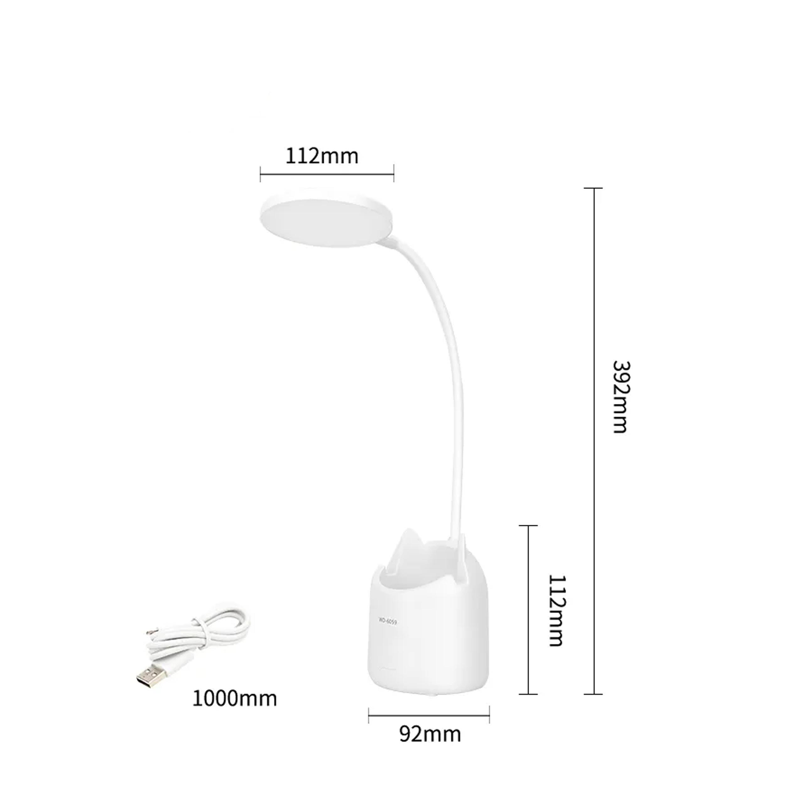 Lampe d’étude 3-en-1 – lampe de bureau, support téléphone et pot à crayons – idéale pour l’étude et la chambre
