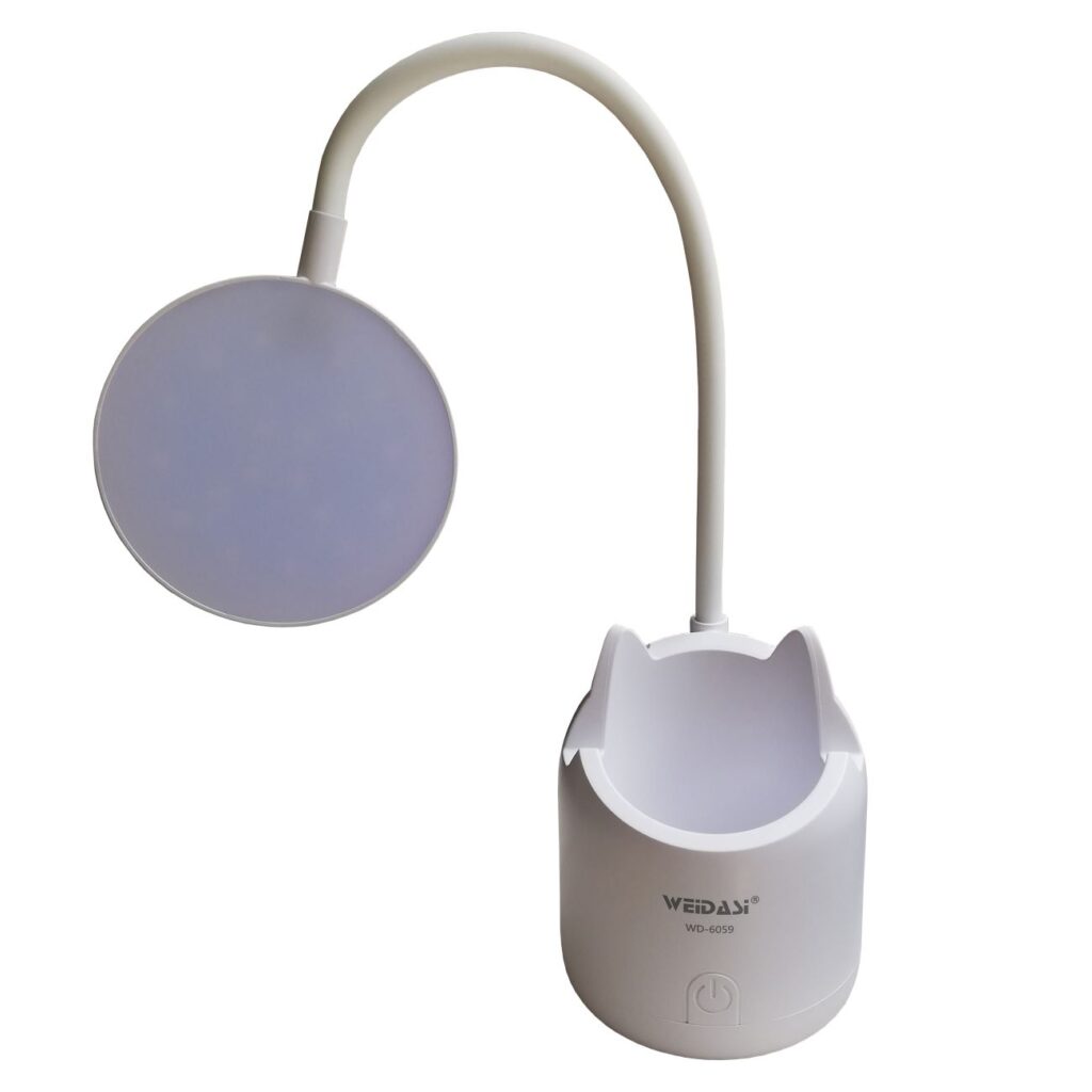 Lampe d’étude 3-en-1 – lampe de bureau, support téléphone et pot à crayons – idéale pour l’étude et la chambre